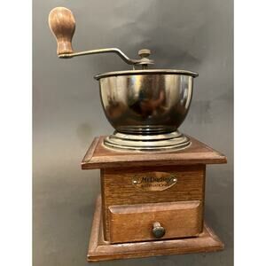 Vintage Mr. Dudley Hand Crank Coffee Grinder Coffee Mill Wood and Metal